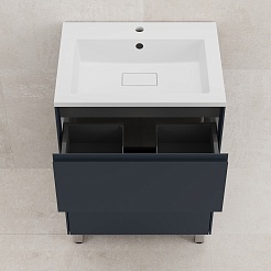 Style Line Тумба с раковиной Лима 60 Plus эмаль графит матовая – фотография-6